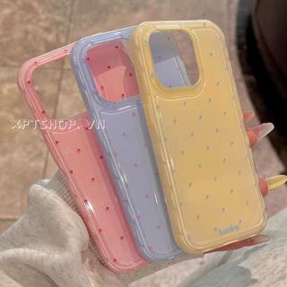 Dots Candy เคสโทรศัพท์สําหรับ iPhone 17ProMax 16Pro 15 14 13 12 Pro Max ครอบคลุมเต็มรูปแบบกันกระแทก Double Layer ป้องกันอะคริลิค
