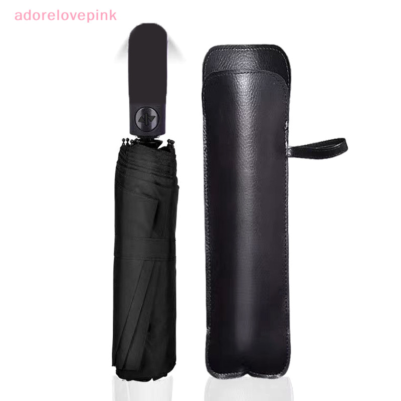 Adorelovepink สีดํา PU หนังร่มแบบพกพากันน้ําร่มเก็บกระเป๋าดูดซับน้ําร่มกระเป๋า Ultrafine th