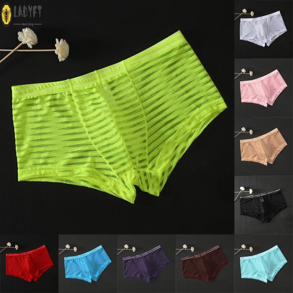 กางเกงบ็อกเซอร์โปร่งใสมีสไตล์กางเกงเซ็กซี่สําหรับผู้ชายที่มีการออกแบบเอวต่ํา