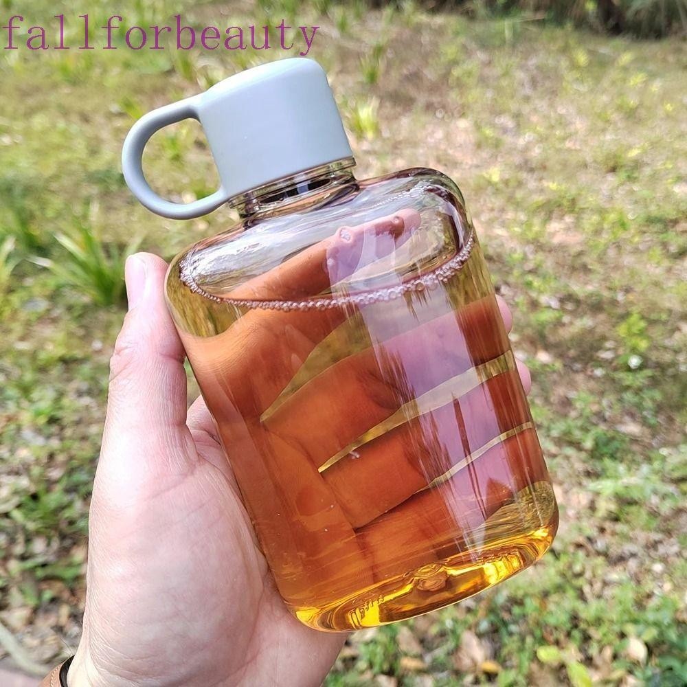 Fallforbeauty ขวดกีฬา, ขวดน้ําวัสดุ Tritan แบน, กระติกน้ําแก้วทนทาน 360 มล./500 มล. เครื่องดื่มขนาดเล็กกาต้มน้ําน้ําผลไม้