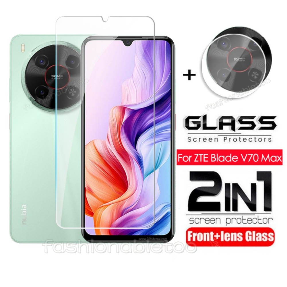 2 in 1 ป้องกันหน้าจอกระจกนิรภัยฟิล์มสําหรับ ZTE Blade V70 Max Design V70Max V70Design V 70 BladeV70M