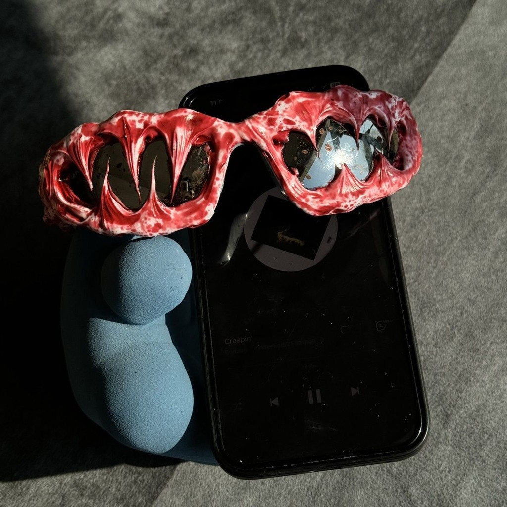 ✨ Pi0neeR Blood Mercury แว่นกันแดดเรซิ่น avant-garde มืด สไตล์ niche ins FTM