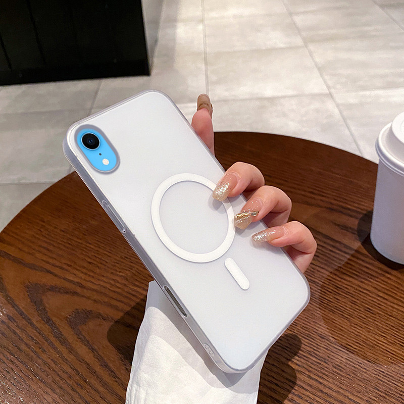 สีทึบโปร่งใสบางเฉียบ Anti Drop แม่เหล็กดูดขนาดใหญ่รูเคสโทรศัพท์เหมาะสําหรับ IPhone 16E 11 12 13 14 15 16 PRO MAX X XR 7 8 Plus - รูปที่ 7