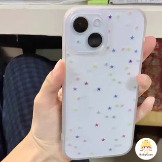 เคสไอโฟน15 11 สำหรับ iPhone 13 11 15 14 12 Pro Max 8Plus 7Plus XR 8 7 14 15 Plus XS X Max SE 2020 ปกอ่อนดาวสดสีสันสดใส