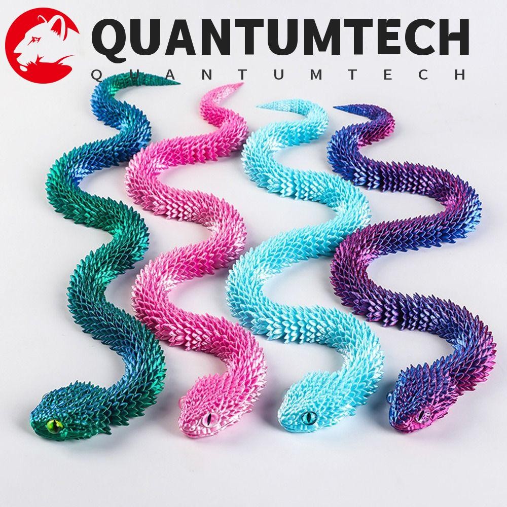 Quantumtech 3D พิมพ์งูของเล่น,สมจริง Multicolor จําลองงูเครื่องประดับ,จีน Zodiac ปีงู 30/45/60 ซม.ตกแต่งบ้านหมุนได้สัตว์จําลองคริสต์มาส