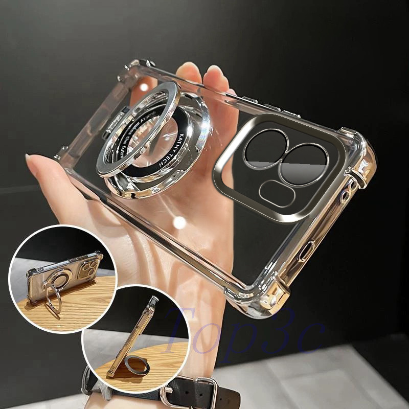เคส OPPO Reno 13F 5G Bracket สไตล์ถุงลมนิรภัยป้องกันการตกเคสโทรศัพท์โปร่งใส CDSJ