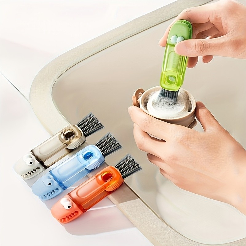 จระเข้ขนาดเล็กฝาถ้วยช่องว่างแปรงสี่ในหนึ่งเดียวทําความสะอาดแปรงกระติกน้ําร้อนถ้วยแปรงขวดนมฟางทําความสะอาดเครื่องมือที่มีประโยชน์แบบพกพาน้ําถ้วยแปรง - รูปที่ 7