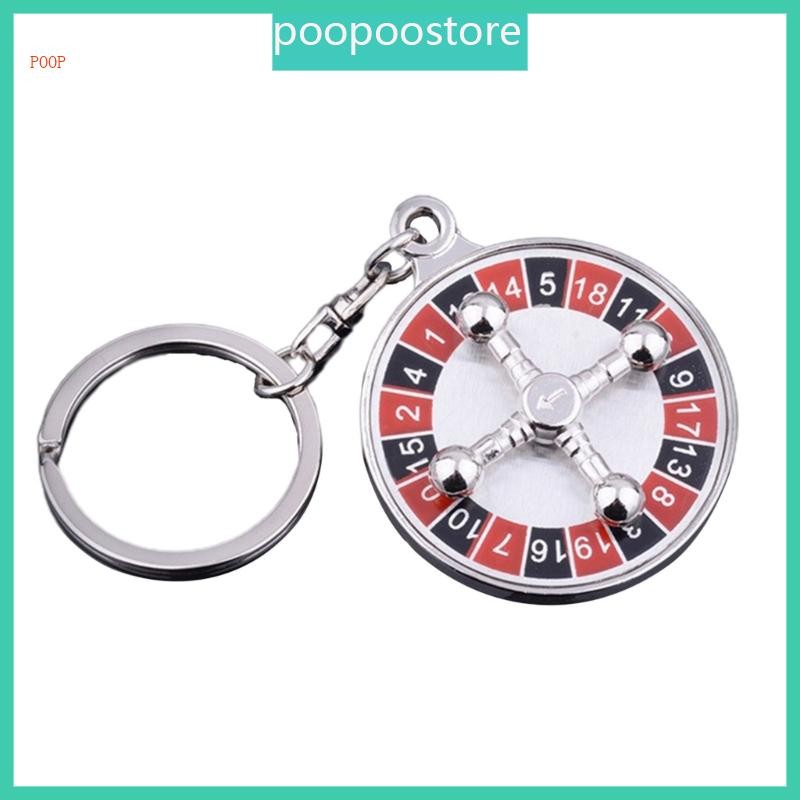 Poop ทนทานรอบรูเล็ตพวงกุญแจที่ไม่ซ้ํากัน Interactive Key Holder เครื่องประดับ Unisex