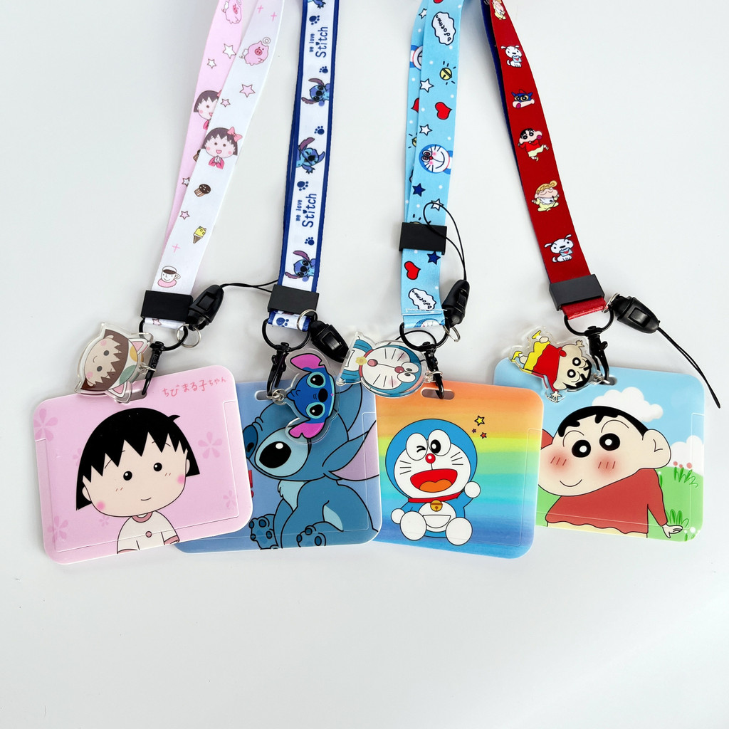 น่ารักผู้ถือบัตรแนวนอนนักเรียนบัตรทํางานป้ายปกใบรับรองแขนป้องกันที่มีเชือกเส้นเล็ก