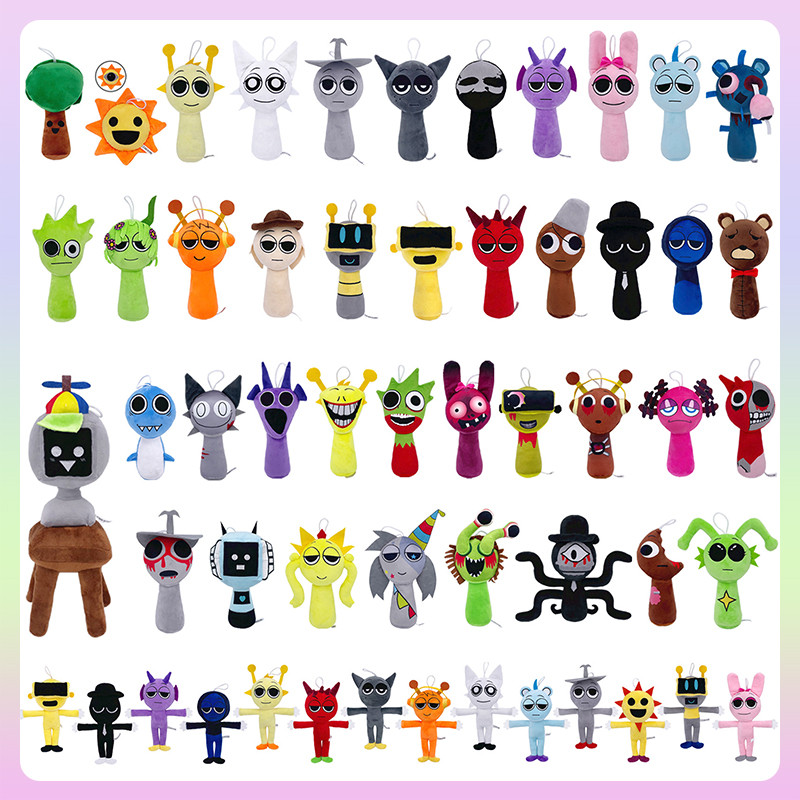 Sprunki ตุ๊กตาจังหวะกล่อง plushie เกมรูปของเล่นตุ๊กตาน่ารักหมอนนอนตกแต่งห้องนอนเครื่องประดับ sprunki รุ่นของขวัญวันเกิดสําหรับผู้หญิง