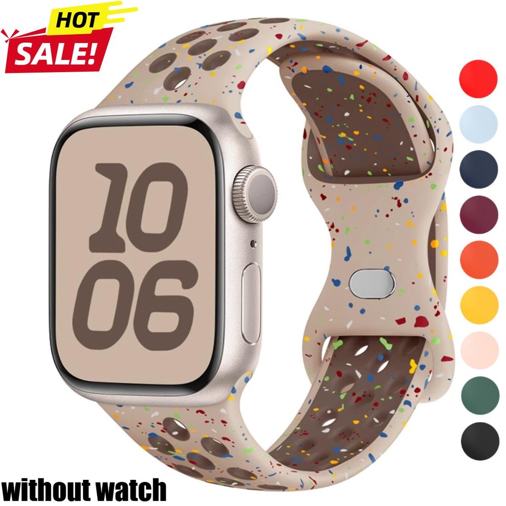 สีอนุภาคกีฬาสายยางสําหรับ Apple Watch S11 Ultra3 S10 46/42 มม.49 มม.46 มม.45 มม.44 มม.42 มม.38 มม.IWatch Series Ultra 10 9 8 7 6 5 SE