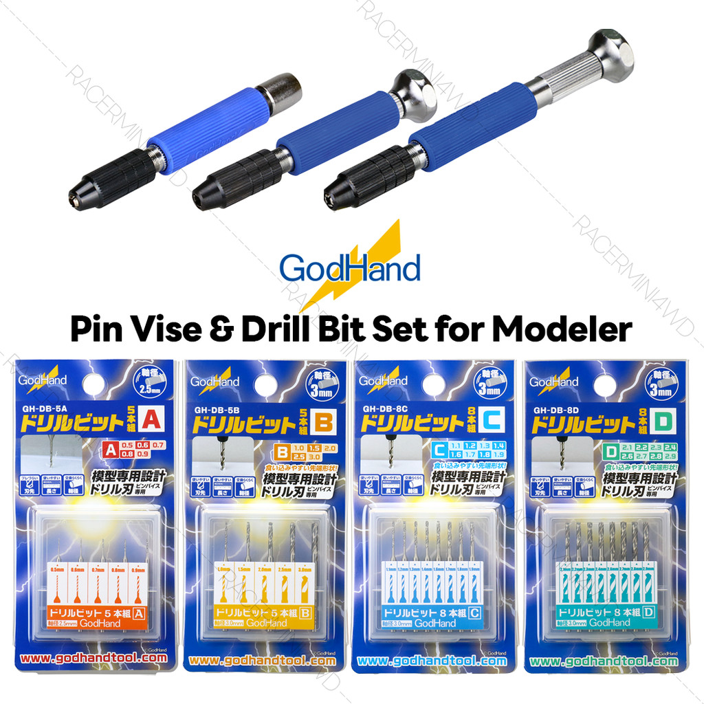 GodHand Pin Vise/Drill Bit Set DB-5A DB-5B DB-8C DB-8D PB-98ST PBS-DC PBS-KC