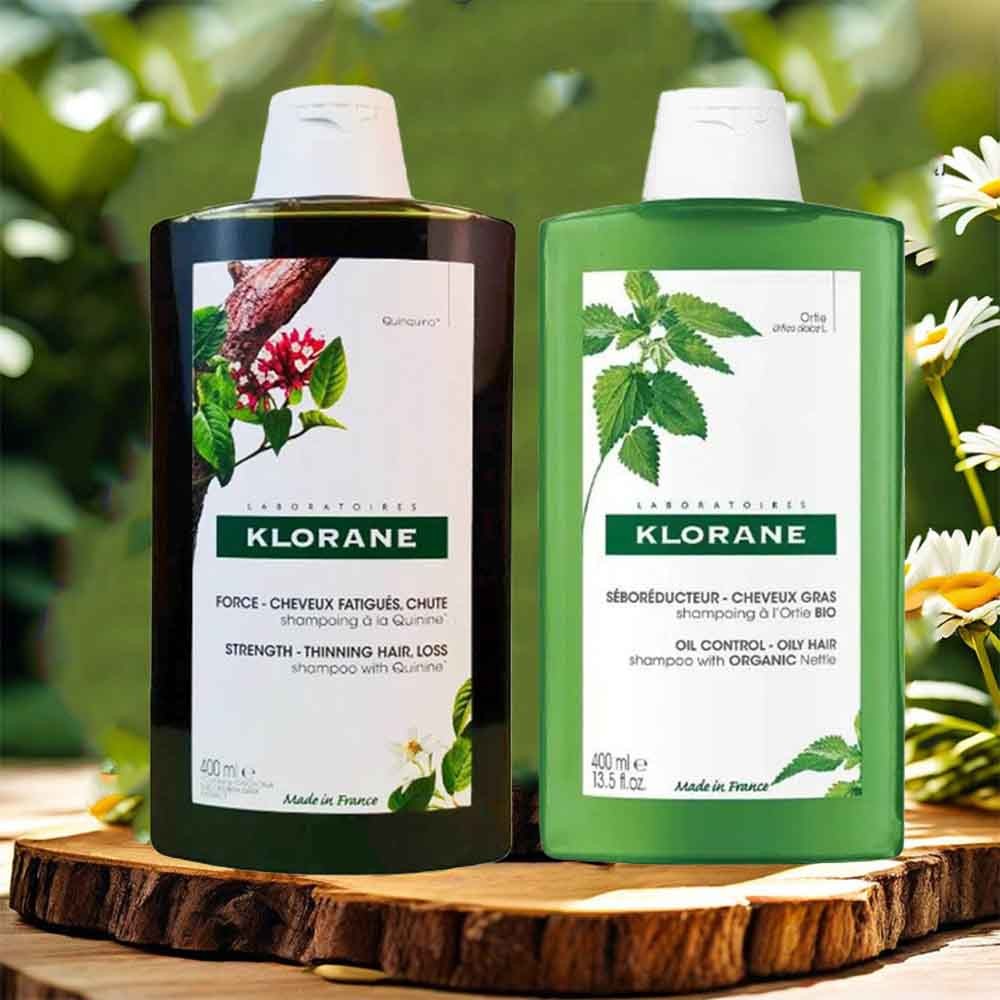 Klorane Quinine & Edelweiss Anti-Hair Loss Set Shampoos& Oil Control Shampoo