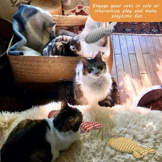 ของเล่นแมวปลา Catnip ของเล่น Interactive ของเล่นแมวแมวเคี้ยวแมวหมอนลูกแมวออกกําลังกาย Kicker สําหรับในร่ม Kitty Kit