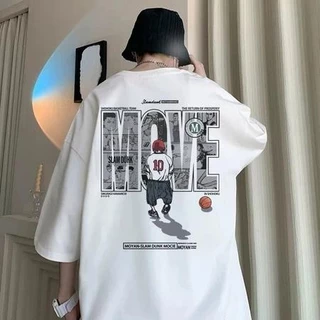 เสื้อเท่ๆ เสื้อยืด oversize unisex ลาย "MOVE" ดังค์ดังค์ ใส่สบาย แนวสตรีท ฮิปฮอป