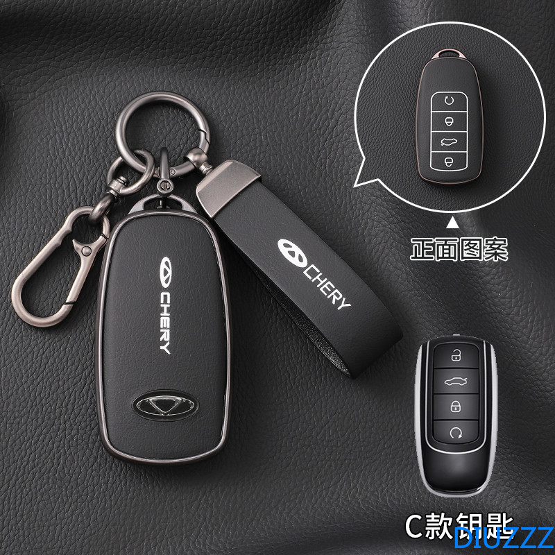 Soft TPU + พวงกุญแจหนังกุญแจรถอุปกรณ์เสริมสําหรับ Chery Omoda 5 C5 Tigo 7 8 Pro Max Tigo 7 8 Plus Ar