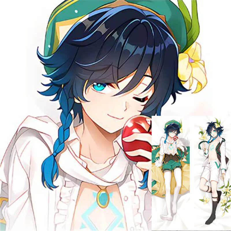 เกม Genshin Impact Venti หมอน Dakimakura Otaku 2-Side โยนเบาะหมอนกรณี