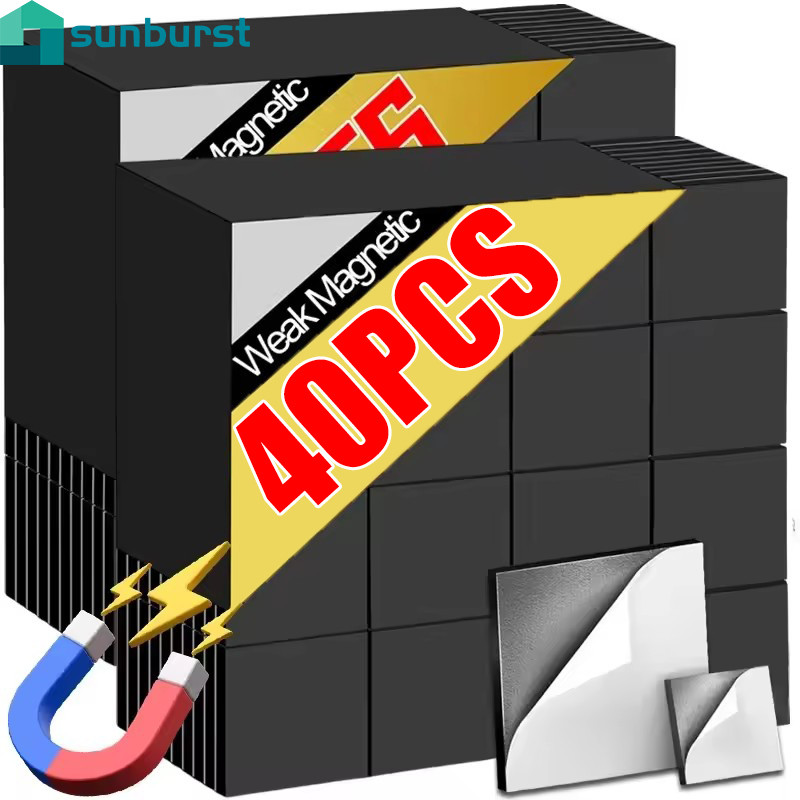 20/40ชิ้นแผ่นแม่เหล็กสี่เหลี่ยม-สติกเกอร์แม่เหล็กเหนียวยืดหยุ่น-ตกแต่งตู้เย็นบ้าน-2เซนติเมตร3เซนติเมตร,กาวตนเอง-มัลติฟังก์ชั่แม่เหล็กสีดํา-ทําเอง งานฝีมือตู้เย็นตกแ