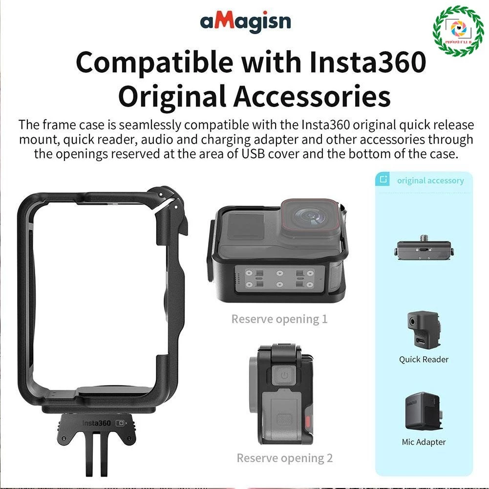 เคสกรงกระต่ายสำหรับ Insta360 Ace Pro 2 เฟรมป้องกันการถ่ายภาพแนวนอนสำหรับอุปกรณ์เสริม Ace Pro thumbnail 6