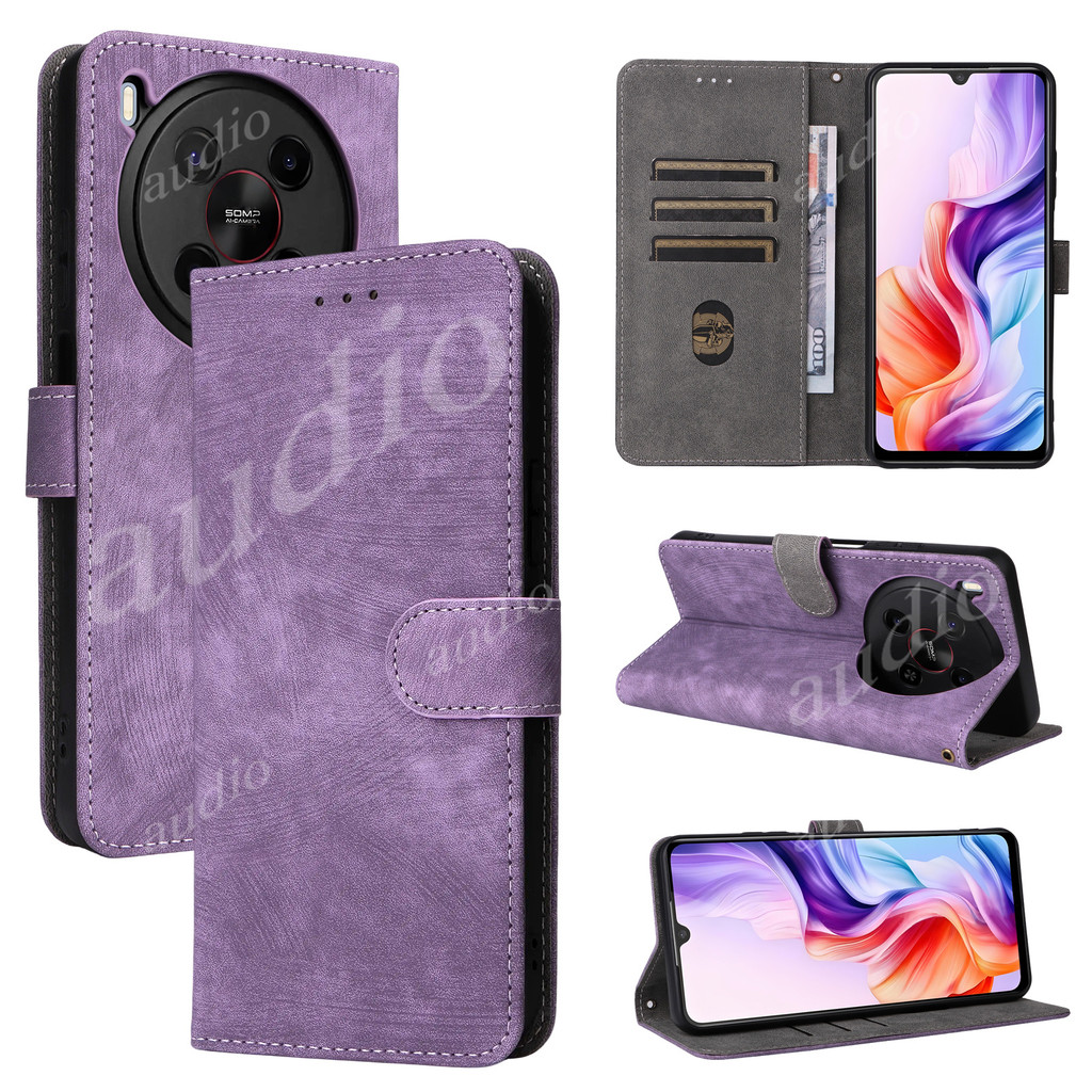 Nubia V70 Max 4G 2025 Flip หนังสําหรับ ZTE Blade V70 Max V70Max BladeV70 Max 4G 2025 Magnetic Bracke