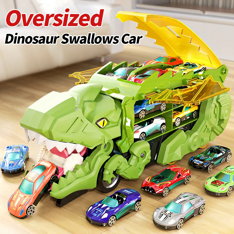 Children's Dinosaur Track Toy Car Boy Puzzle Tyrannosaurus Rex Project Car Boy 3-6 Year Old Baby Gif