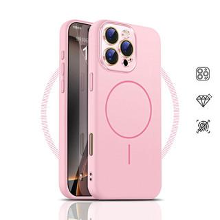 [Soft Cases] Matte Silicone Case for iPhone 15 16 14 13 12 11 Pro Max Tahan Guncangan Magnetic 15PLUS Mobile Phone Cover Mendukung Pengisian Nirkabel Casing