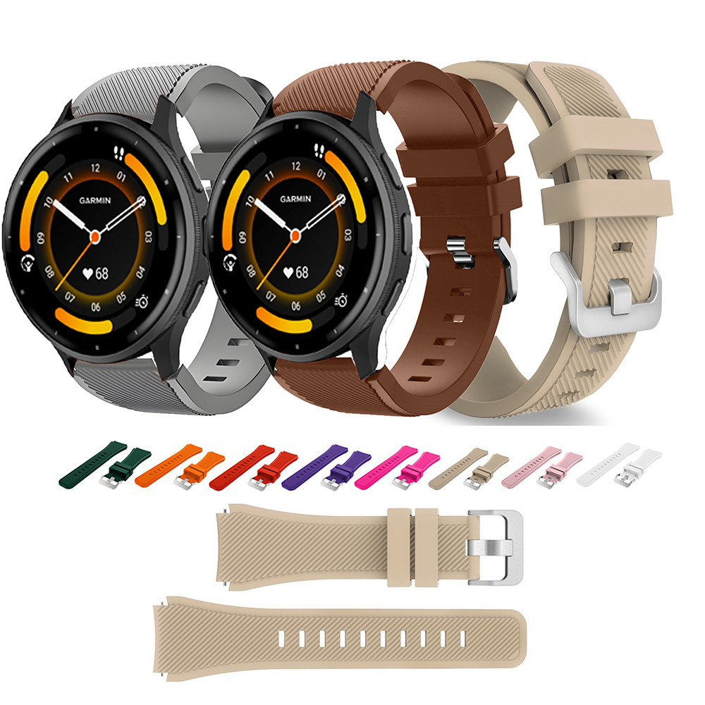 22 มม.ซิลิโคนสําหรับ Garmin Venu 2 3 Forerunner 255 265 เพลง Vivoactive 4 Venu2 Venu3 นาฬิกาโลหะ Clasp