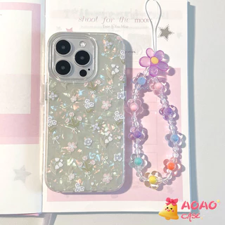 เคสไอโฟน 16 17 สำหรับ iPhone 11 15 13 16 12 14 Pro Max 16 15 14 Plus XR X XS Max โรแมนติกสดดอกไม้เล็ก ๆ
