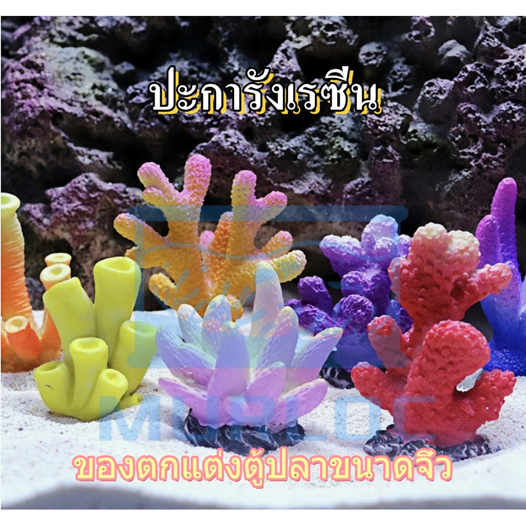 🌊 เซ็ตโมเดลเรซิ่น ปะการัง ดอกไม้ทะเล ปลาดาว ตกแต่งตู้ปลา ธีมทะเลสมจริง