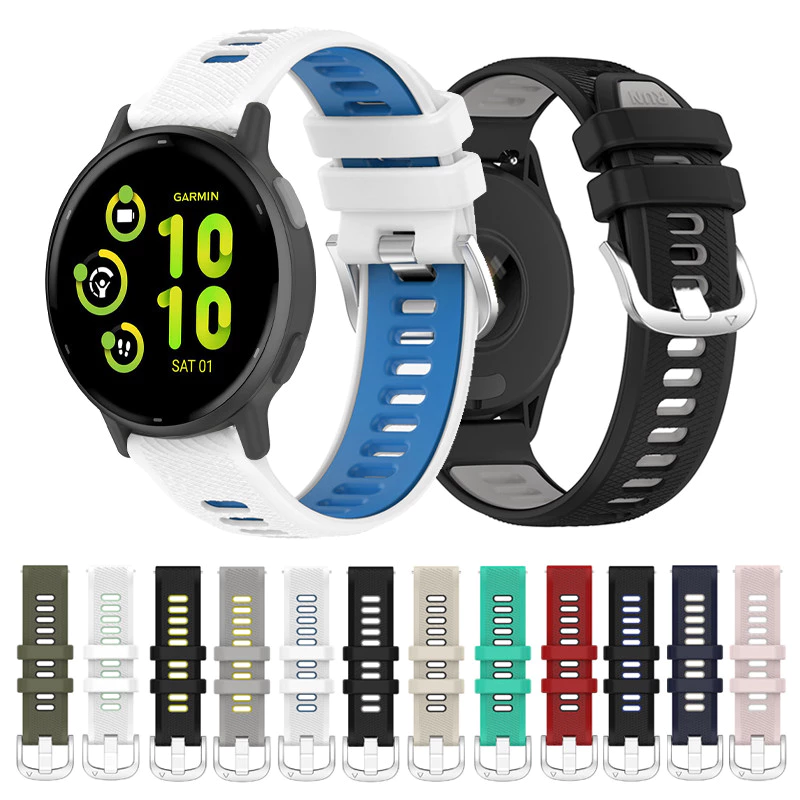 18 มม.20 มม.22 มม.ทนทานสบายสายรัดซิลิโคนสําหรับ Garmin Vivoactive 6 5 Forerunner 570 165 265 255 265s 55 158 Venu 4 3s 2plus