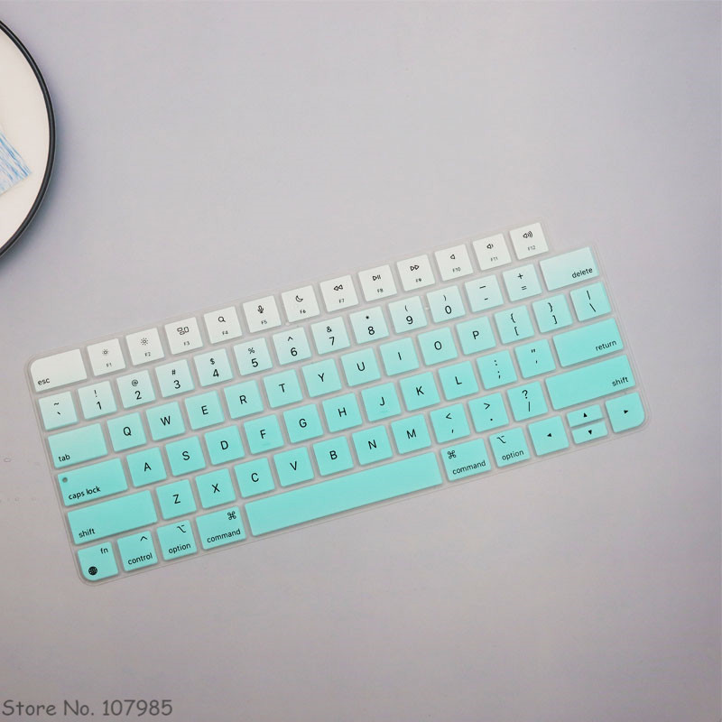 แป้นพิมพ์ซิลิโคนผิวสําหรับ iMac 14 นิ้ว 2021 คีย์บอร์ดเมจิกใหม่ล่าสุดพร้อม Touch ID A2449 A2450 M1 ช