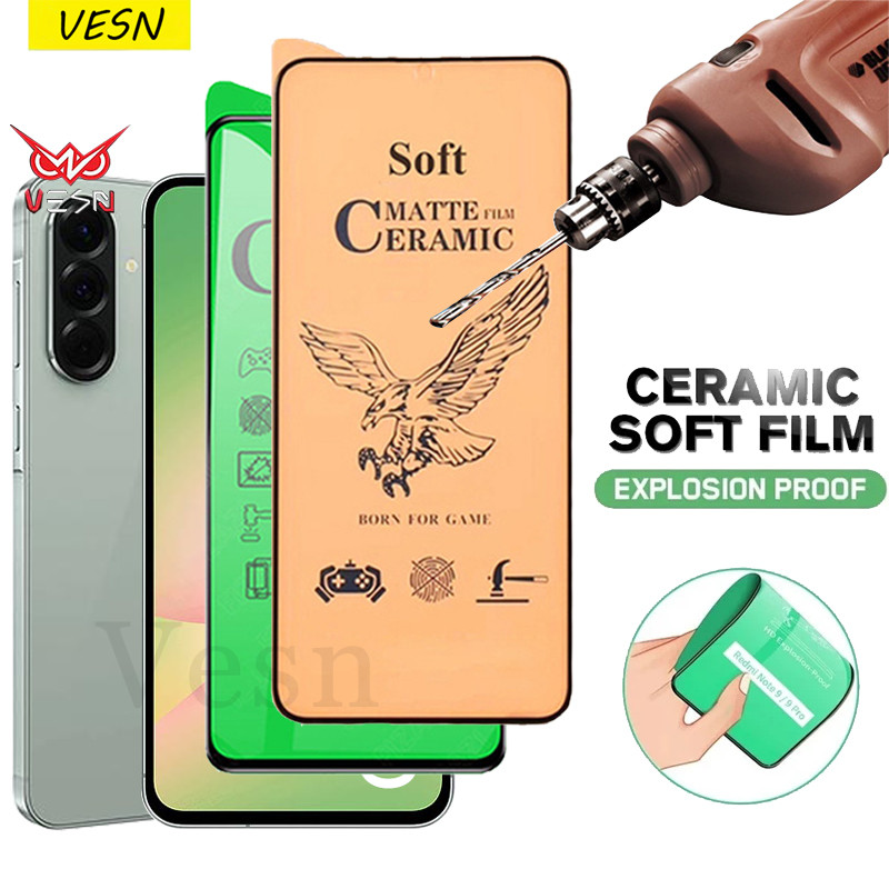 ฟิล์มเซรามิก แบบใส เต็มจอของแท้ ฟิล์มกันรอย ฟิล์มพลาสติก ไม่แตก Samsung ss Galaxy A56 A55 A54 A53 A5