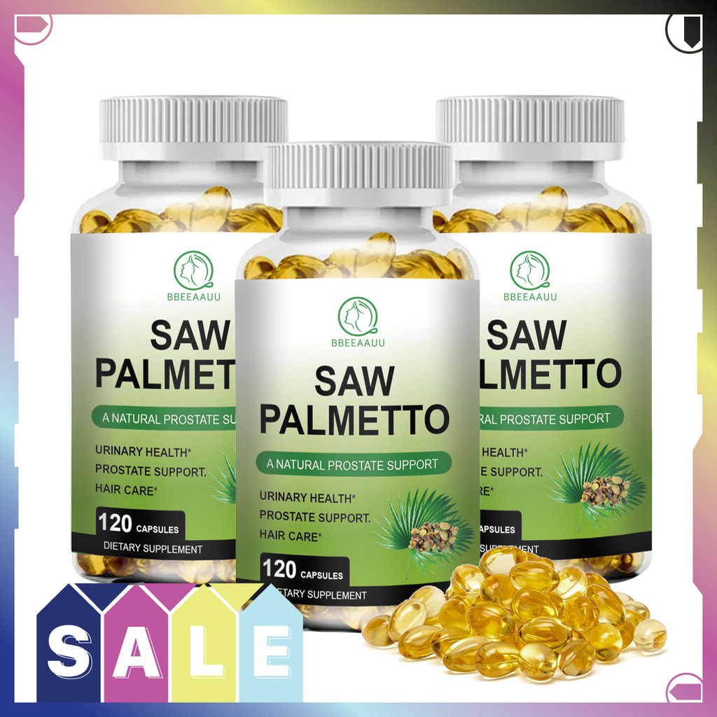 BBEEAAUU Organic Saw Palmetto Capsules  DHT Enhances Hair Growth ปกป้องสุขภาพต่อมลูกหมาก ช่วยให้ผมยาวดีขึ้น