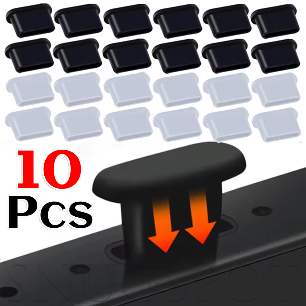 10 ชิ้นป้องกันฝุ่น USB C ชาร์จพอร์ตฝาครอบ, Type-C Soft ซิลิโคนปลั๊ก Protector สําหรับโทรศัพท์/แท็บเล็ต, สีดําหรือใส (พอร์ต Saver)