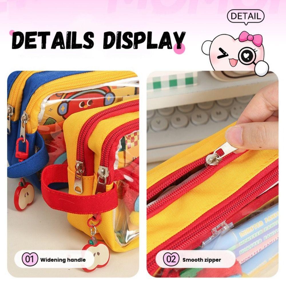 ZHANGHONG กระเป๋าปากกา, ดินสอ PVC กันน้ํา, INS โปร่งใสความจุขนาดใหญ่เก็บกระเป๋าปากกาแบบพกพา Back To School - รูปที่ 6