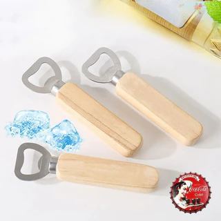 ที่เปิดขวดด้ามไม้ (สำหรับขวดน้ำ/อัดลม) - มินิมอล พกพาสะดวก วัสดุสแตนเลสไม่เป็นสนิม ด้ามไม้จริง G3210