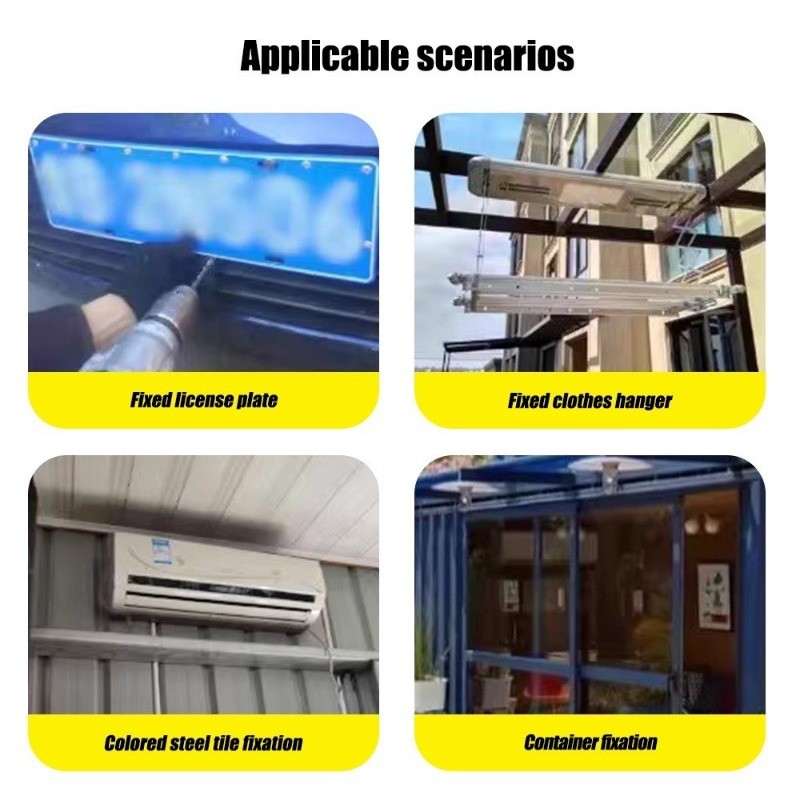 4 ชิ้น M4 M5 M6 M8 กลีบ Rivet ล็อคถั่วสกรูป้ายทะเบียนคงที่สําหรับรถยนต์รถสกรูเหล็กผิวโลหะสกรูแจ็คถั่ว