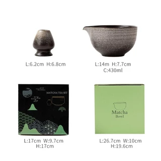 HOLIZZY ชามมัทฉะ, พร้อมเทพวยเซรามิค Matcha Whisk Holder, Textured Gradient สีReusable Matcha Making Kit คนรักชา