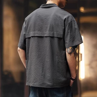 Pannofluxus เสื้อโปโลผู้ชายแขนสั้นญี่ปุ่นผ้าไหมน้ําแข็งเรียบง่ายเย็นครึ่งซิปแห้งเร็วแขนสั้น