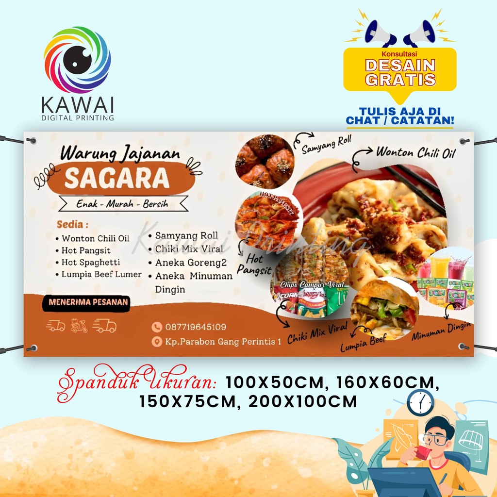 MMT Banner Orange Snack Shop Rekuest 200x100 Cm