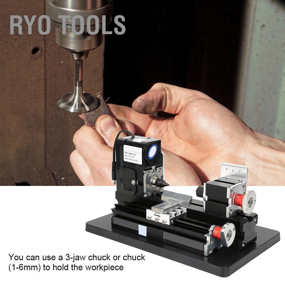 Ryo Tools เครื่องกลึงโลหะไม้ Mini Z20003M 24W US Plug 100-240V สำหรับพลาสติกวิศวกรรม