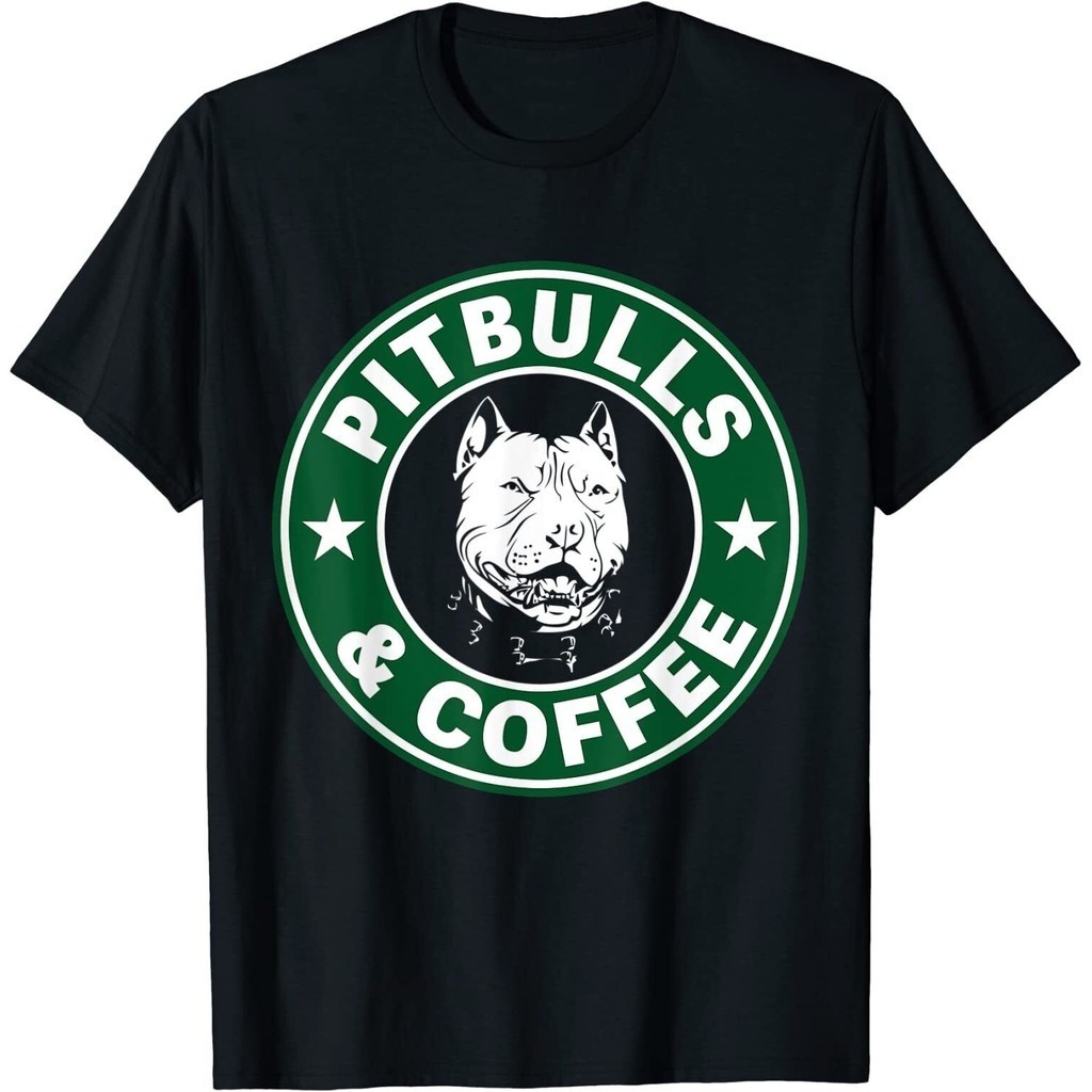 Pitbull And Coffee Harajuku Gothic Men เสื้อยืด