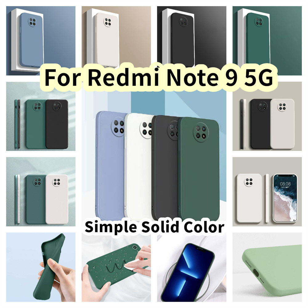 【Case Home】เคสซิลิโคน ขอบตรง สําหรับ Redmi Note 9 5G
