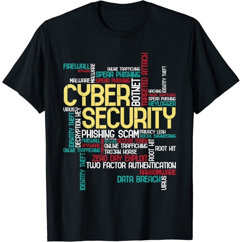 Cyber Security สำหรับ Hacker เสื้อยืดลายนักวิเคราะห์ระบบ