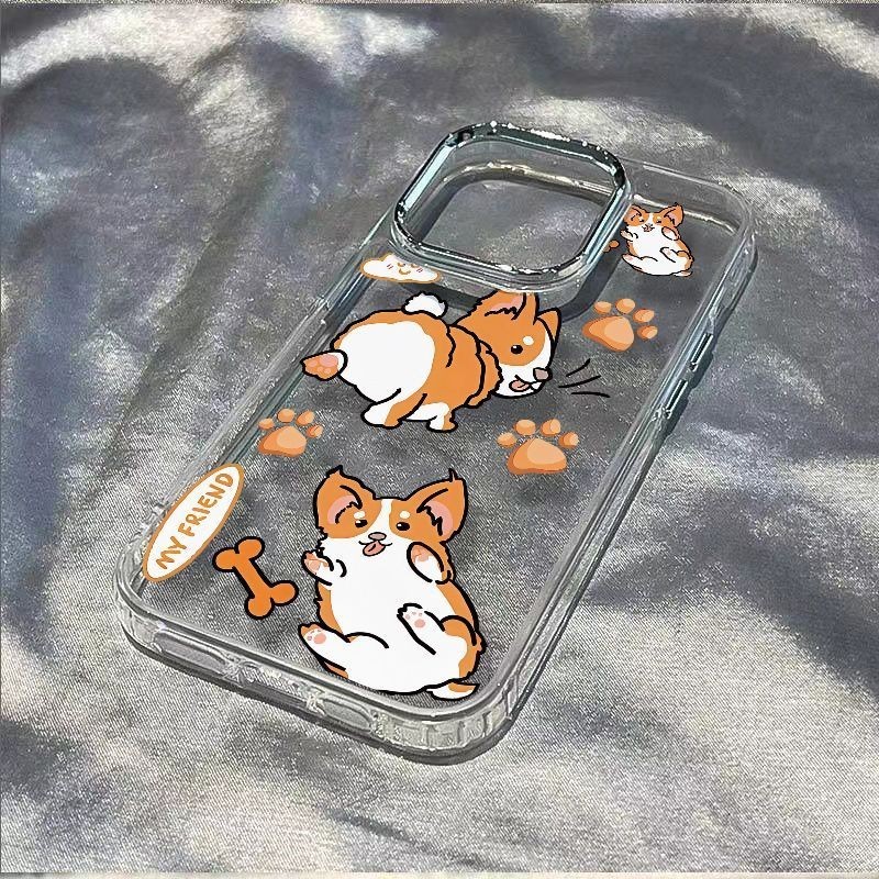 JM การ์ตูน Corgi เหมาะสําหรับ Apple 15 14 13 เคสโทรศัพท์ iPhone12 11pro xr xsmax 7 8p IJ6E