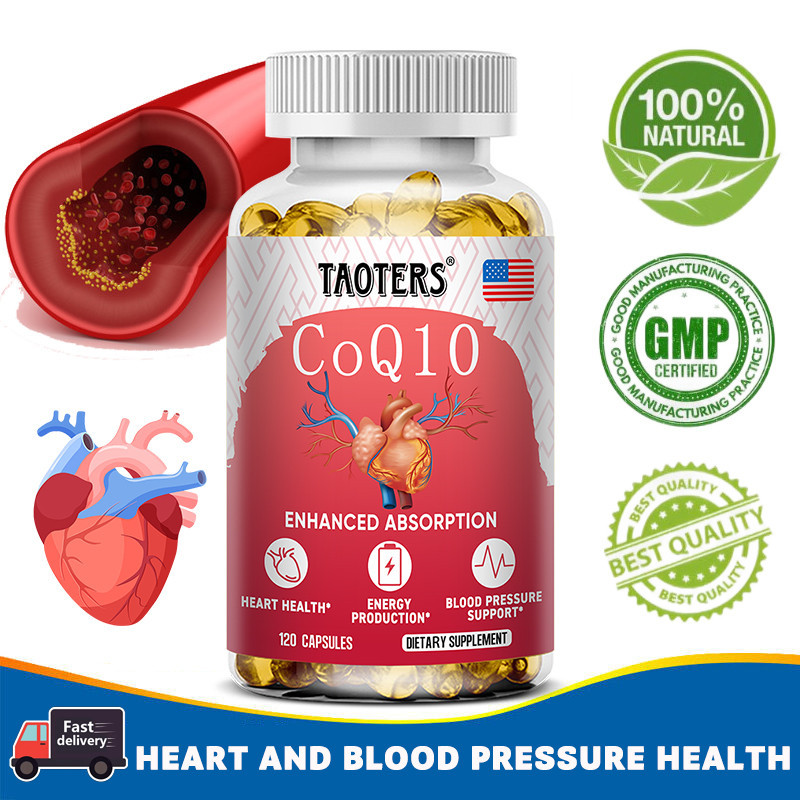 Coq10 อาหารเสริม CoQ10 400 มก. CoQ10 ช่วยพยุงสุขภาพหัวใจ ปราศจากกลูเตน ดูดซึมได้ดี - 120 แคปซูล