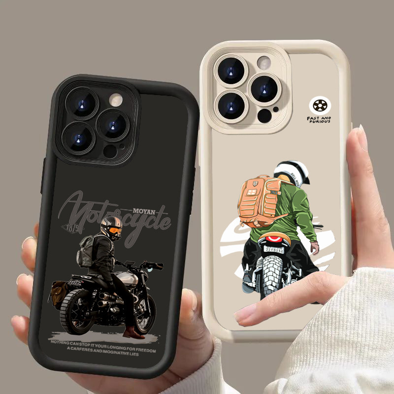 ปลอกเข้ากันได้สําหรับiphone 15 16 Pro Max 11 12 13 14 Pro Max iPhone X XS XR iPhone 7 8 Plus 12 13 Mini Coolรถจักรยานยนต์เด็กกันกระแทกกล้องเลนส์ฝาครอบป้องกัน