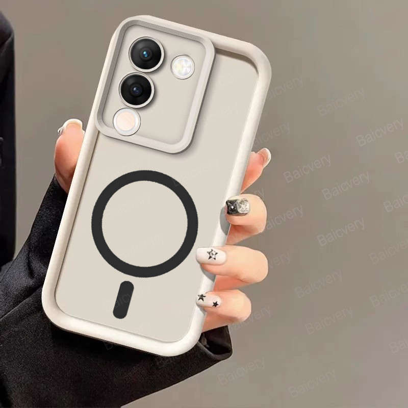 Vivo Y100 5G / Y200E 5G / V30 LITE / T3 5G Casing Phone Case Cover Shell Bumper Camera Lens Protect Support Magnetic Wireless Charger Sticker