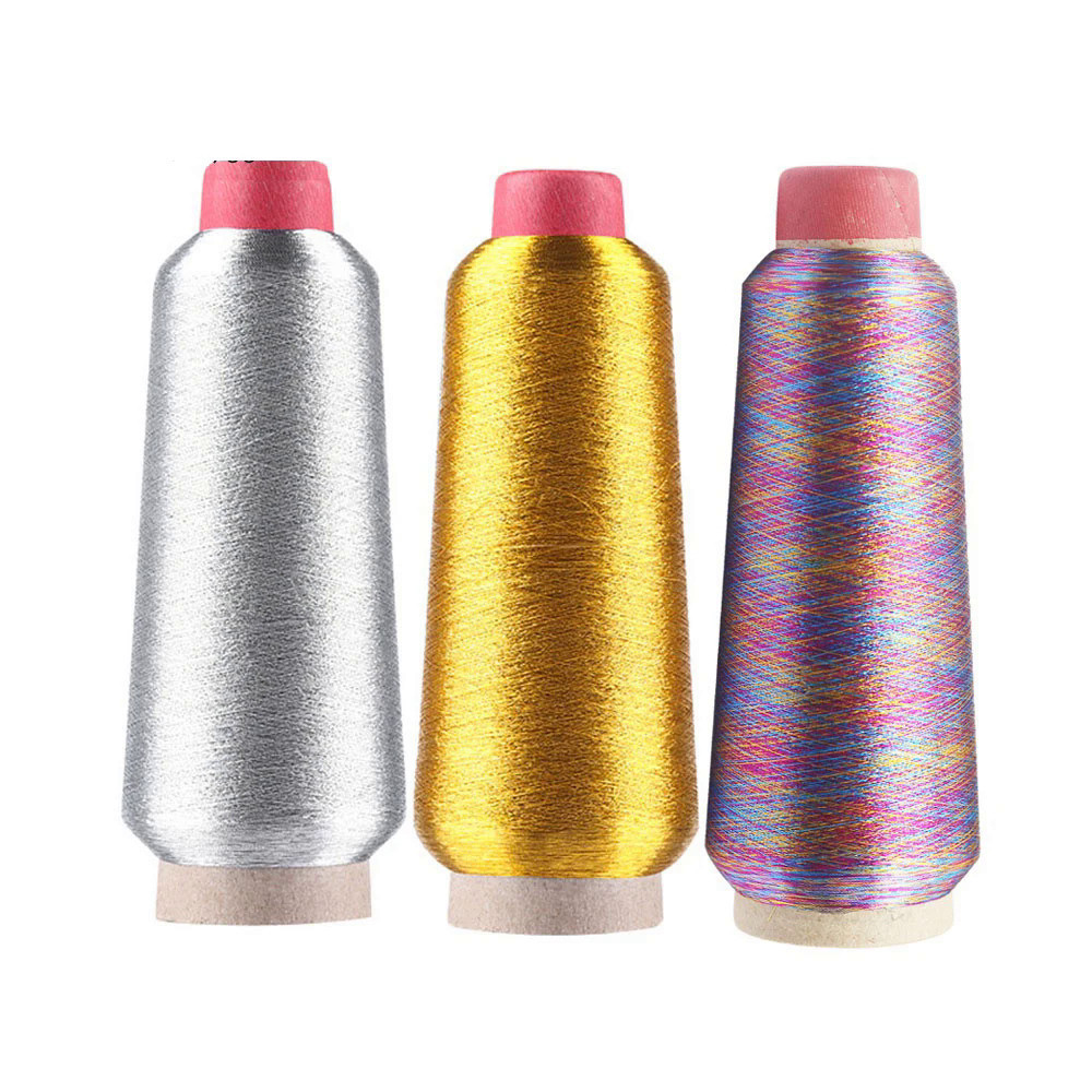 3000 Meter Tricolor Metal Sewing Thread Colored/gold/silver Embroidery Machine Thread Needle Thread 