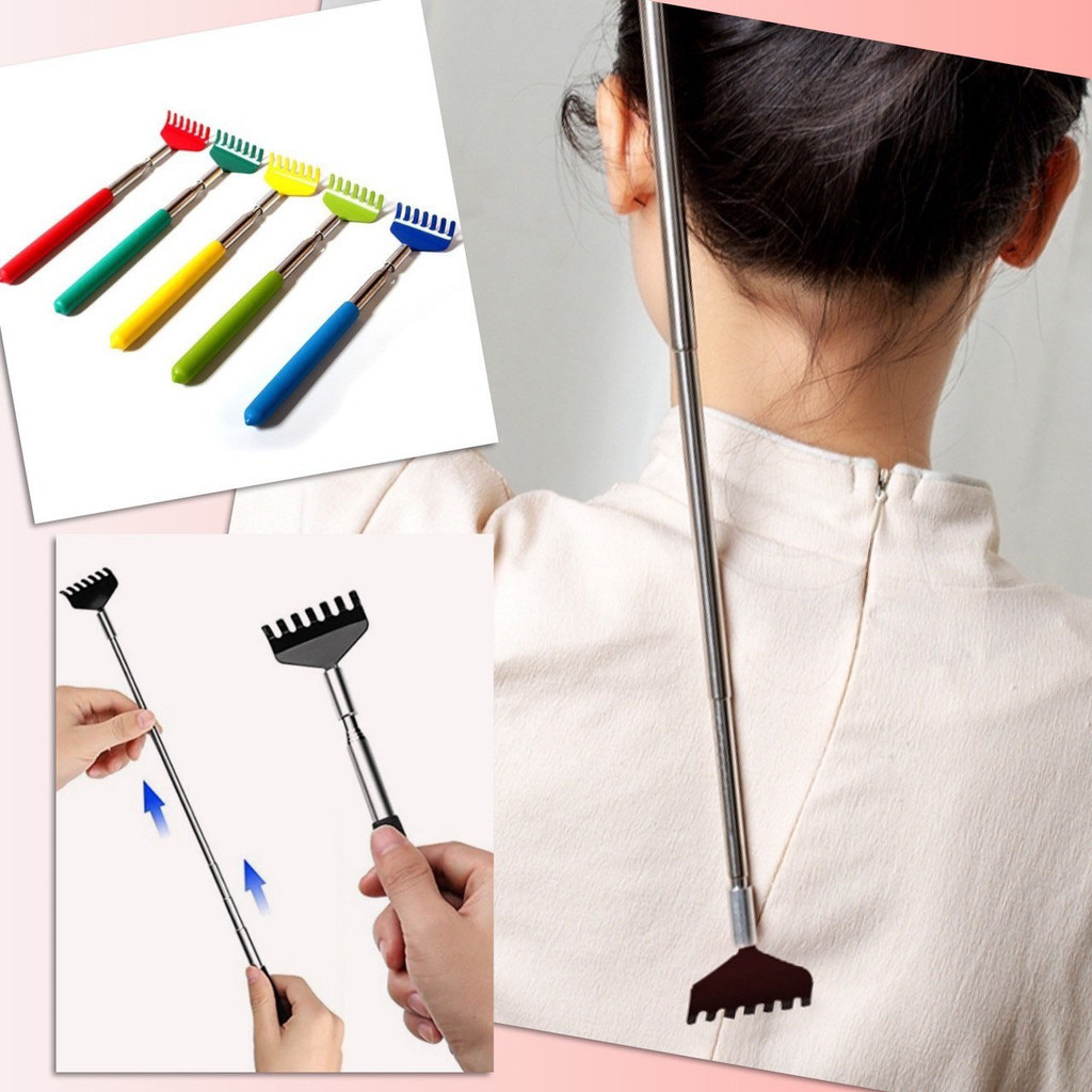 🔺 ไม้เกาหลัง สีสัน ถนอมผิว แก้คัน หน้ากว้าง ขนาดใหญ่ ปรับสั้น-ยาว ยืดหดได้ เกามันสะใจ สแตนเลส ขนาดพกพาเกรดพรีเมี่ยม 🔺